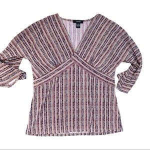 Alfani striped purple blouse medium